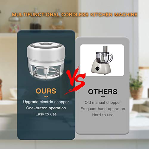 Electric Mini Food Chopper, Cordless Electric Chooper Mini Garlic