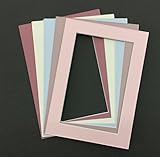 Pack of 10 11x14 Picture Mats, Pastel Colors, with White Core Bevel Cut for 8x12 Pictures