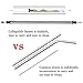 2 Pack Collapsible Reusable Straw, Composed of Stainless Steel and Food-grade Silicone, Portable Set with Hard Case Holder and Cleaning Brush, For Party, Travel, Household, Outdoor, etc. (Pink&Blue)