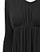 MBJ WT1159 Womens V Neck Long Sleeve Empire Waist Tunic Top L BLACK