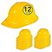 Funny Party Hats Yellow Construction Hats – Soft Plastic Miner Hats – Construction Party Supplies – 12 Pack