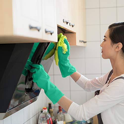 Gayisic Nitrile Cleaning Protective Gloves Chemical Resistant Gloves Waterproof Reuseable Household,Kitchen,Dish Washing Heavy Duty Gloves Powder-Free,Latex-Free(XL-2pack) - Thumbnail 5