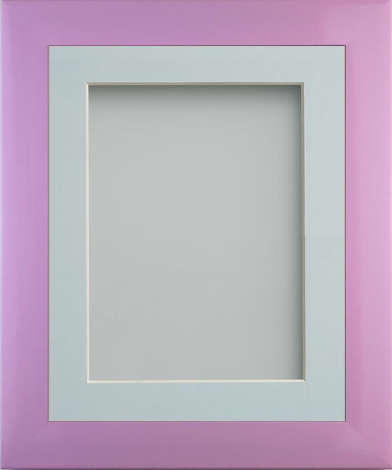 Frame Company Candy Range Peony Picture Photo Frames with Light Blue Mount, 9x7 for 8x6 *Choice of Sizes and Colours* Fitted with Real Glass