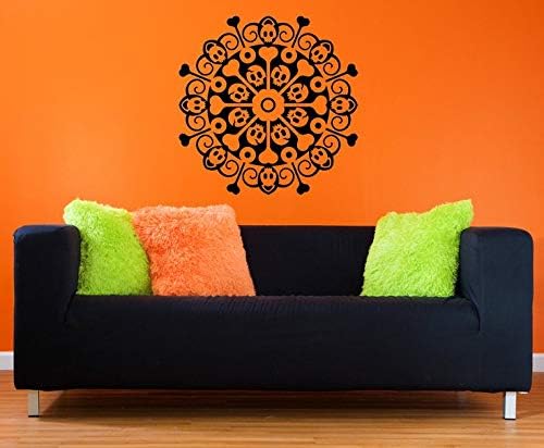 Amazon Com Halloween Decorations Medallion Decal Skull And