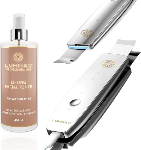 Ultraschallpeeling-Gerät & Porenreiniger Set – Inkl. 400ml Lifting-Toner & Mitesserentferner, 5-in-1 Skin Scrubber mit Ionen, EMS & LED – Für strahlende Haut & Anti-Aging