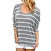Clearance Sale! Autumn Blouse,Canserin Women Fashion Striped Batwing Sleeve Blouse Cotton Long Sleeve T-Shirt Size US 4-10