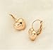 Simple Smooth Heart Leverback Earrings Fashion Jewelry for Women (Gold Plated)