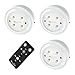 Wireless LED Puck Lights, OxyLED Closet Light, Cordless Battery-Powered LED Night Light with Remote Control, Stick-Anywhere Stair Lights Safe Lights for Hallway, Bathroom, Bedroom (3 Pack Round)