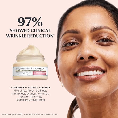 IT Cosmetics Confidence in a Cream - Hydrating & Anti Aging Face Moisturizer, Visibly Reduces Fine Lines & Wrinkles, Up To 48H Hydration, Repairs Skin Barrier, Squalane & Ceramides, For All Skin Types