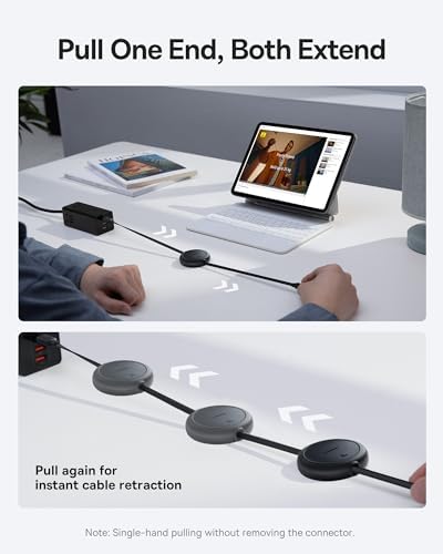 USB C auf USB C Kabel Rollbar, 60W 1m Mini Einziehbar Schnellladekabel, USB C Ladekabel für iPhone 16 15 14 Pro, Samsung Galaxy S25 S24 Ultra, MacBook, iPad Pro, Tragbar Leicht zu Verstauen