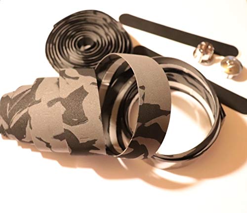 CarbonEnmy multi-colour handlebar tape, bar tape, road bike handles cork (black/grey).