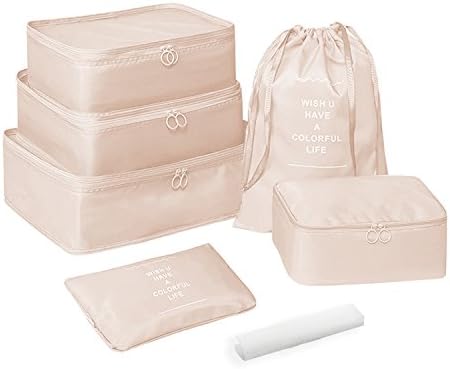 Jianew 7Pcs Packing Cubes, Luggage Organizers Set, Travel Multi Functional Clothing Sorting Packages