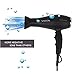 VASLON 1875W AC Salon Grade Professional Tourmaline Ceramic and Ionic Negative Ions Hair Dryer With 3 Heat 2 Speed With Cool Shot Button,Attachments Include Two Concentrators & Diffuser,Black