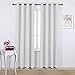 NICETOWN Room Darkening Curtain Panels - Home Fashion Ring Top Thermal Insulated Room Darkening Curtains for Bedroom/Nursery (Greyish White=Light Grey, 2 Panels, 52 inches W x 95 inches)