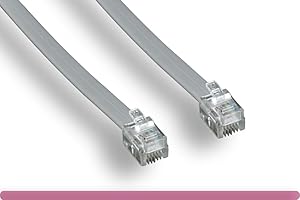 RiteAV - 30FT (9.1M) RJ12/M to RJ12/M 6P6C Straight for Data Phone Line Cord - Gray