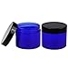Beauticom 2 oz./ 60 Grams/ 60 ML (Quantity: 36 Packs) Thick Wall Round COBALT BLUE Plastic LEAK-PROOF Jars Container with BLACK Lids for Cosmetic, Lip Balm, Creams, Lotions, Liquids