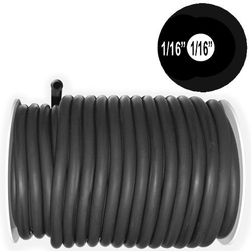 50 Feet Black Rubber Latex Tubing 3/16