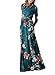 ZESICA Women's Floral Print Long Sleeve Pockets Empire Waist Pleated Long Maxi Dress