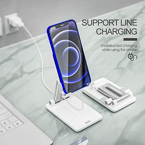Adjustable Phone Stand, coonoe Foldable Cell Phone Holder for Desk Multi-Angle and Height Adjustable Universal Phone Dock Compatible with 4-9.7\