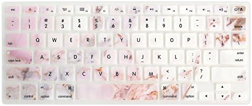 Keyboard Cover Skin for Mac Book Silicone13 Inch Mac Book Air and MacBook Pro 13" 15”17”US Layout No Touch Bar (White Marble)