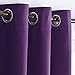 NICETOWN Energy Saving Blackout Darkening Drape, Triple Weave Home Decoration Thermal Insulated Solid Ring Top Blackout Curtain/Drape for Bedroom(1 Panel, 42 x 84 inch, Royal Purple)
