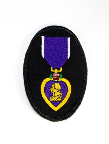 Purple Heart Ribbon Veteran Oval Embroidered Military Patch Iron Sew PWPM5012