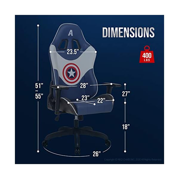 Silla Gamer Marvel Capitán América Computación Eco cuero - Imagen 4