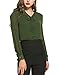 ACEVOG Elegant Blouse Womens Pussycat Bow Tie Neck Long Sleeve Chiffon Work Blouse Shirts for Office,Army Green,X-Large