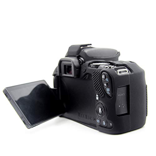 Schwarz Silikon-Schutzhülle Kameratasche Rubber Case Schutzhülle für Canon EOS 250D 200D / Rebel SL2 / Kiss X9 – Bild 5