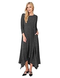 tabeez larga asimétrica de la mujer jersey jaspeado Maxi vestido