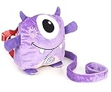 Nuby Plush Baby Backpack with Safety Harness, Purple Monster