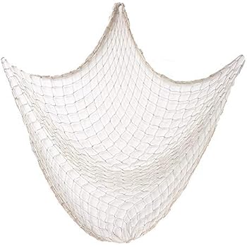 Szsrcywd Natural Fishing Net, Creamy White Nautical Wall Decor for Family Decoration,Beach Theme Party Wedding Decoration,Nautical Theme Cotton Fishing Net Party