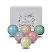 CUCGEN Bath Bombs Gift Set of 6 - USA Handmade with Natural Ingredients & Premium Fragrance Oil Blends - Coconut Oil - 4.5oz Each Individually Shrink Wrapped - Non-Greasy & No Glitter