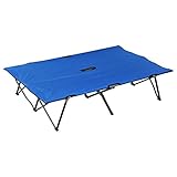 Outsunny Portable Two Person Double Folding Camping Cot for Adults