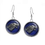 Game of Thrones Stark Earrings, House of the Direwolf Wolf Necklace, Daenerys Pendant, Geek Jewelry, Geeky Girl Gift, Nerd Present, Nerdy Birthday Gifts