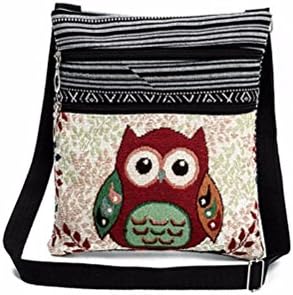 Owl Tote Bags Clearance Seaintheson Embroidered Women Vintage Shoulder Bag Handbags Cross Body Bags Postman Package Messenger Bags (002)