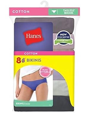 Women's 8Pack 100% Cotton BIKINI Underwear Ladies Panties, Assorted 4