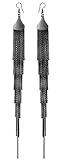 Womens Super Long Tassel Eardrop Dangle Earring Dangling Earrings Black