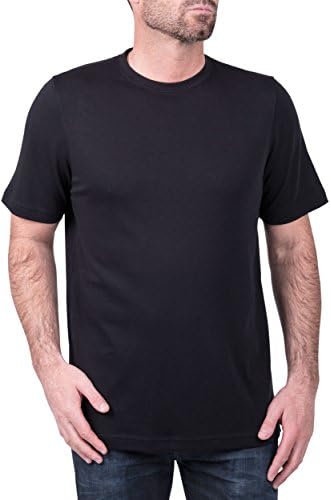 Pure Pima Designer Shirts for Men - Ultra Soft Pima Cotton T Shirt - S/S Crew,XX-Large,Black
