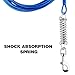Petbobi Dog Tie-Out Cable 30ft -Heavy Duty Dog Lead Up to 120 lbs, Outdoor Leash Metal Cable with Shock Spring 360° Swivel Clips, for Yard Camping, Fit Small Medium Large Pets, Blue