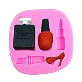 SaSa Design Perfume Nail Polish Lipstick High heel Fondant Cake Mold Chocolate Mold Candy Cake Decoration Mold (Perfume Mold)