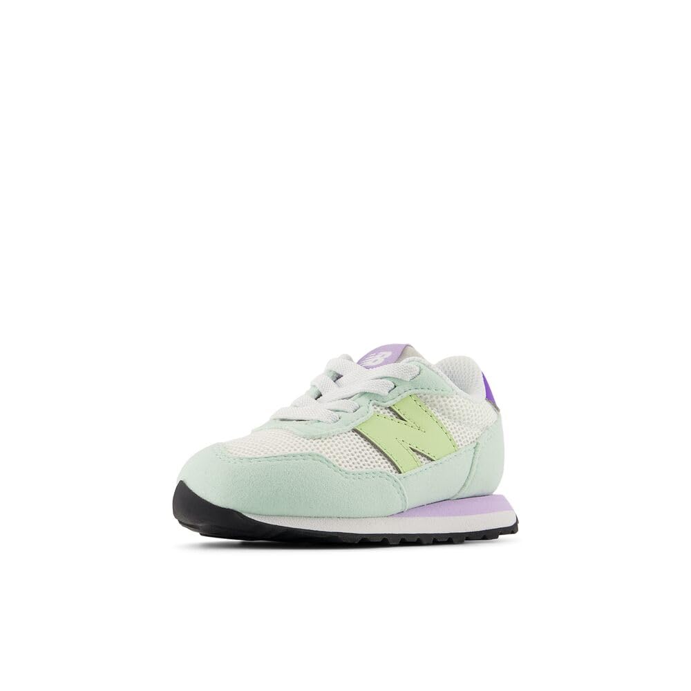 New Balance Kid's 237 V1 Bungee Sneaker, Sea Salt/Dry Lime, 8 Toddler Image