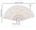 Amajiji Folding Hand Fans,Fashion Elegant Flower Rose Lace Chinese/Japanese Folding Fan (White)