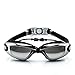 qiteng Swimming Goggles + Swim Cap + Case + Nose Clip + Ear Plugs Swim Goggles Anti Fog UV Protection for Adult Men Women Youth Kids Black