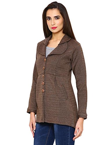 matelco women's buttoned collar coat/cardigan with pockets for winter