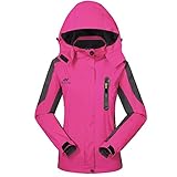 Waterproof Ski Jacket Rain coats for Women -GIVBRO Outdoor Hooded Softshell Camping Hiking Mountaineer Travel Windproof Jackets