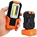 TORCHSTAR Portable LED Work Light, Hanging Hook & Magnetic Flashlight, Battery Operated, COB Pocket Work Lights for Car Repairing, Emergency, Hiking, Camping