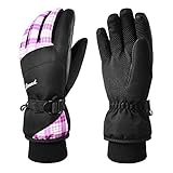 KINEED Waterproof Women Winter Ski Snowboard Snow Riding Biking Driving Thinsulate Insulated Warm Gloves,Medium,Purple KINEED Waterproof Women Winter Ski Snowboard Snow Riding Biking Driving Thinsulate Insulated Warm Gloves,Medium,Purple