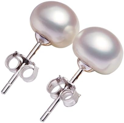 Bodai Cultured Freshwater Pearl Stud Earrings for Women (6mm-7mm)