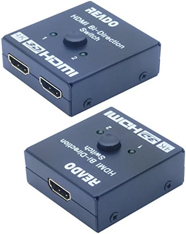 READO 4K Hdmi Switch 2x1 or 1x2 High Speed HDMI AB Bi-Directiona Hub Switcher Support Ultra HD 1080P 3D with HDCP Passthrough Plug and Play(No Power Supply Needed)